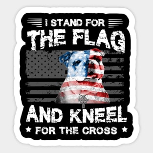 Bulldog Dog Stand For The Flag Kneel For Fallen Sticker